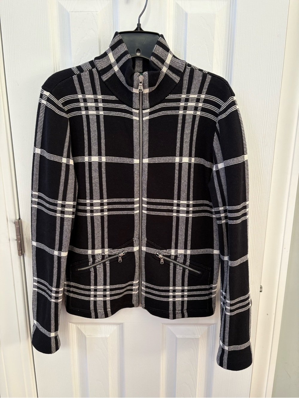 Ralph Lauren Black & White Plaid Zip Jacket